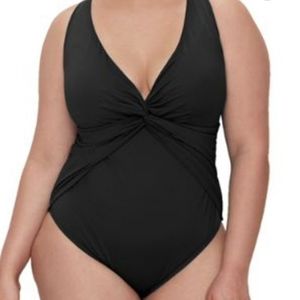 Bleu Rod Beattie black plus 18W one piece swimsuit